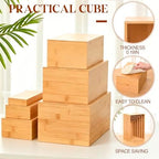 6 Pcs Bamboo Buffet Risers and Stands for Food, 7''-12'' in Bamboo, alternate view 4