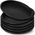 6 Pcs Bar Service Tray Round Plastic Non Slip,14"