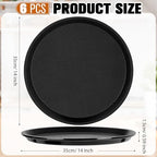 6 Pcs Bar Service Tray Round Plastic Non Slip,14", alternate view 3