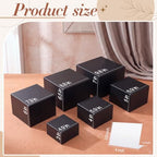 6 Pcs Black Buffet Risers and Stands with Mini Table Sign and Maker in Black, alternate view 4
