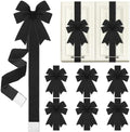 6 Pcs Black Velvet Christmas Cabinet Bows Ribbons for Kitchen