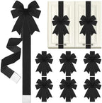 6 Pcs Black Velvet Christmas Cabinet Bows Ribbons for Kitchen