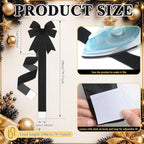 6 Pcs Black Velvet Christmas Cabinet Bows Ribbons for Kitchen, alternate view 2