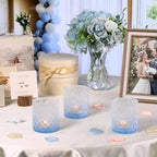 6 Pcs Blue Gradient Votive Candle Holders Glass Tea Light Candles Holder in Blue, alternate view 3