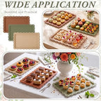 6 Pcs Brown and Sage Green Serving Trays Plastic Food Platters, alternate view 6