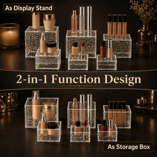 6 Pcs Buffet Risers, Acrylic Buffet Table Risers and Stands, Food Display Risers for Party Catering Dessert, alternate view 4