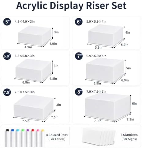 6 Pcs Buffet Risers, Acrylic Food Risers, Buffet Table Risers and Stand Shelf Desktop Display for Party Catering, alternate