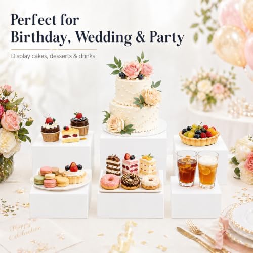 6 Pcs Buffet Risers, Acrylic Food Risers, Buffet Table Risers and Stand Shelf Desktop Display for Party Catering, alternate