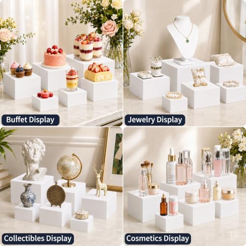 6 Pcs Buffet Risers, Acrylic Food Risers, Buffet Table Risers and Stand Shelf Desktop Display for Party Catering, alternate