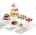 6 PCS Buffet Risers and Stands, Dessert Food Display for Buffet Table in Transparent