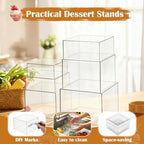6 PCS Buffet Risers and Stands, Dessert Food Display for Buffet Table in Transparent, alternate view 4