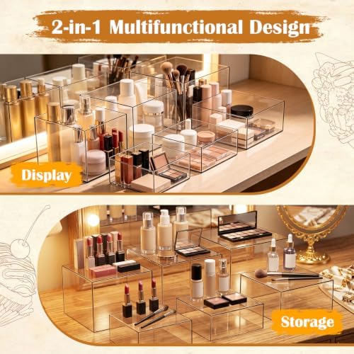 6 PCS Buffet Risers and Stands, Dessert Food Display for Buffet Table in Transparent, alternate view 5