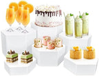 6 Pcs Buffet Risers, Dessert Stands Acrylic, Food Risers for Buffet, Jewelry Showcase, Riser Display Cases