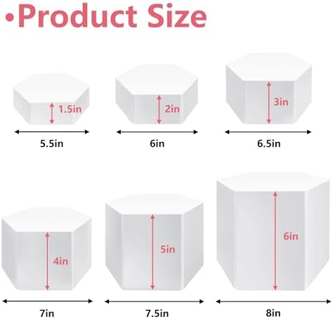 6 Pcs Buffet Risers, Dessert Stands Acrylic, Food Risers for Buffet, Jewelry Showcase, Riser Display Cases, alternate view 3