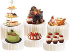 6 Pcs Buffet Risers, Foldable Food Display Risers, White in White