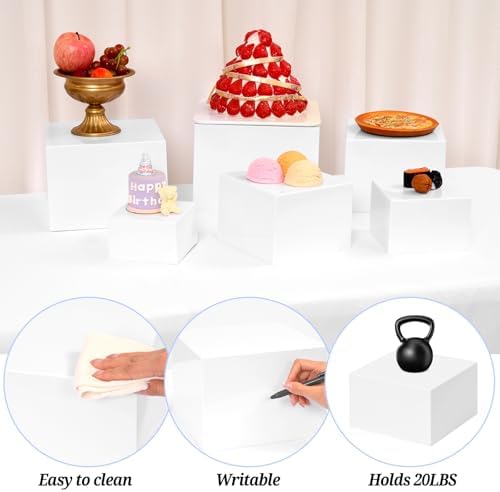 6 PCS Buffet Risers, Food Risers for Buffet Table, Display Stand Shelf for Party, Catering, Jewelry, alternate view 5