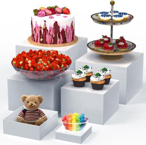 6 PCS Buffet Risers, Food Risers for Buffet Table, Display Stand Shelf for Party, Catering, Jewelry &