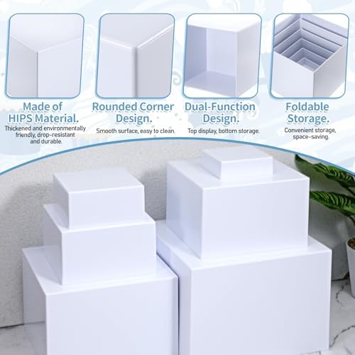 6 PCS Buffet Risers, Food Risers for Buffet Table, (Size 3",4",5",6",7",8")Cube Boxes Display with Hollow, alternate view 3