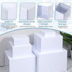 6 PCS Buffet Risers, Food Risers for Buffet Table, (Size 3",4",5",6",7",8")Cube Boxes Display with Hollow, alternate view 3