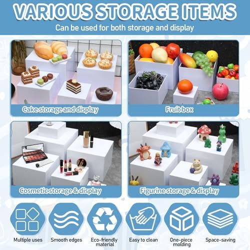 6 PCS Buffet Risers, Food Risers for Buffet Table, (Size 3",4",5",6",7",8")Cube Boxes Display with Hollow, alternate view 4
