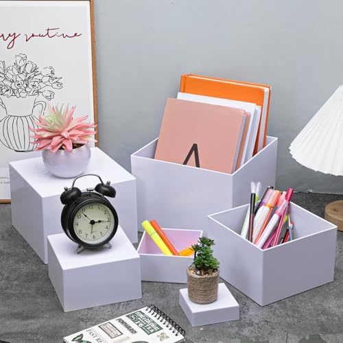 6 PCS Buffet Risers, Food Risers for Buffet Table, (Size 3",4",5",6",7",8")Cube Boxes Display with Hollow, alternate view 6
