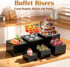 6 PCS Buffet Risers, Large Food Risers for Buffet Table in Black, alternate view 3