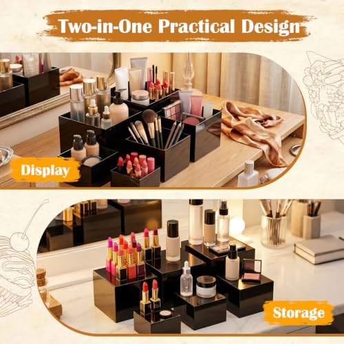 6 PCS Buffet Risers, Large Food Risers for Buffet Table in Black, alternate view 5