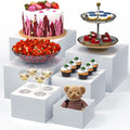 6 PCS Buffet Risers, Large Food Risers for Buffet Table, Display Stand Shelf for Party, Catering, Jewelry &