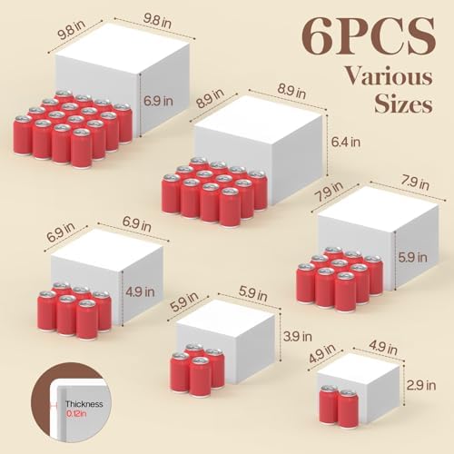 6 PCS Buffet Risers, Large Food Risers for Buffet Table, Display Stand Shelf for Party, Catering, Jewelry &, alternate view 2