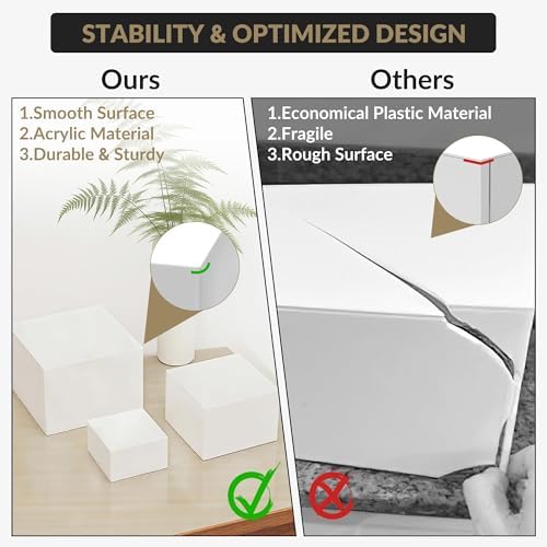 6 PCS Buffet Risers, Large Food Risers for Buffet Table in White, alternate view 4