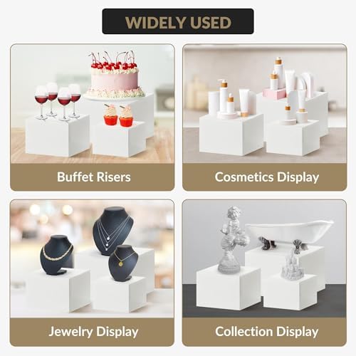 6 PCS Buffet Risers, Large Food Risers for Buffet Table in White, alternate view 5