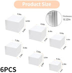 6 PCS Buffet Risers, White Acrylic Display Stands, Dessert Stands for Table in white, alternate view 3