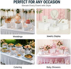 6 PCS Buffet Risers with Table Runner, Food Display Risers for Buffet Table in White, alternate view 2