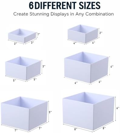 6 PCS Buffet Risers with Table Runner, Food Display Risers for Buffet Table in White, alternate view 5