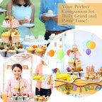 6 Pcs Cake Dessert Display Stand Set with Tray, Gold-rim in Clear, alternate view 5