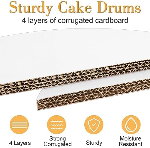 6 PCS Cake Drums 14 Inch, 14inch Drum, Cake Boards 14 Inch Round, 1/2" Thick Cardboard, Sturdy Circle, Base para, alternate