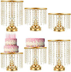 6 Pcs Cake Stand with Crystals Cake Stand for Party, Gold in Gold