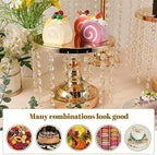 6 Pcs Cake Stand with Crystals Cake Stand for Party, Gold in Gold, alternate view 6