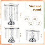 6 Pcs Cake Stand with Crystals Cake Stand for Party, Silver in Silver, alternate view 3