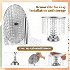 6 Pcs Cake Stand with Crystals Cake Stand for Party, Silver in Silver, alternate view 4