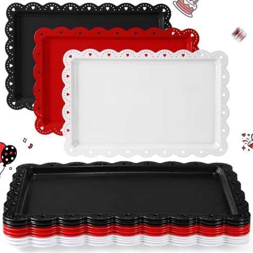 6 Pcs Casino Plastic Serving Tray Rectangle Serving Platters in Casino