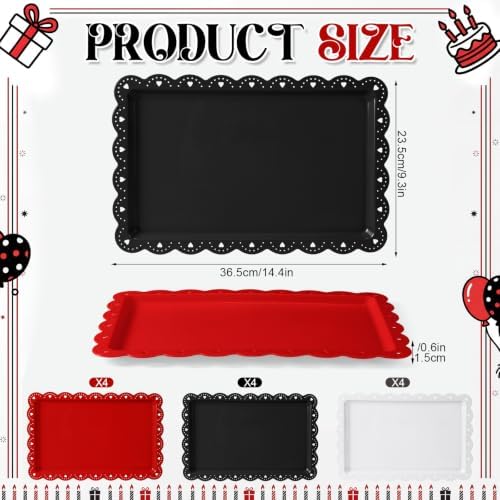 6 Pcs Casino Plastic Serving Tray Rectangle Serving Platters in Casino, alternate view 3
