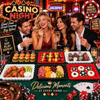 6 Pcs Casino Plastic Serving Tray Rectangle Serving Platters in Casino, alternate view 6