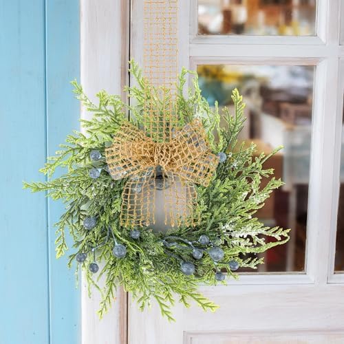 6 PCS Christmas Winter Blue Berry Cabinet Wreath Artificial Mini Kitchen Wreaths Vintage Wreath with Retro, alternate view 5