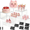 6 Pcs Clear Acrylic Buffet Risers and Stands, Acrylic Food Risers for Buffet Table Display Stand, Party