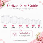 6 Pcs Clear Acrylic Buffet Risers and Stands, Acrylic Food Risers for Buffet Table Display Stand, Party, alternate view 3