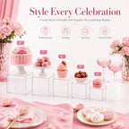 6 Pcs Clear Acrylic Buffet Risers and Stands, Acrylic Food Risers for Buffet Table Display Stand, Party, alternate view 5