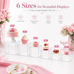 6 Pcs Clear Acrylic Buffet Risers and Stands, Acrylic Food Risers for Buffet Table Display Stand, Party, alternate view 6