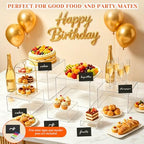6 Pcs Clear Acrylic Buffet Risers & Dessert Table Food Display Stand Set in clear, alternate view 3