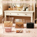 6 Pcs Clear Acrylic Buffet Risers & Dessert Table Food Display Stand Set in clear, alternate view 5